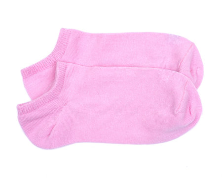 Woman's original ankle low rise pink socks isolated on white background