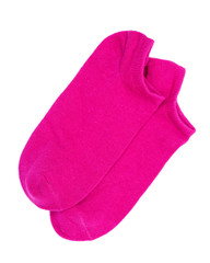 Woman's original ankle low rise raspberry color socks isolated on white background