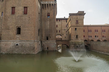 The Estense castle in Ferrara in Italy