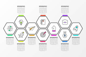 Infographic design template. Creative concept with 10 steps