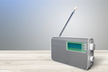 Old retro radio  on background