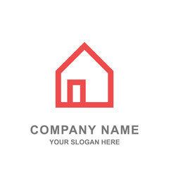 Red House Architecture Real Estate Logo Vector