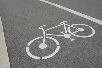 Bicycle signs on the street
