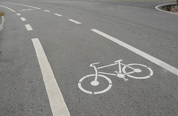 Bicycle signs on the street