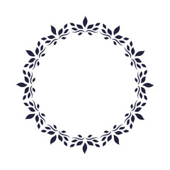 Floral circular vector frame