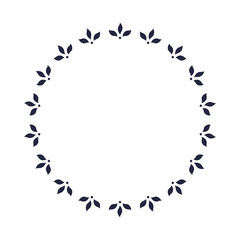 Floral circular vector frame