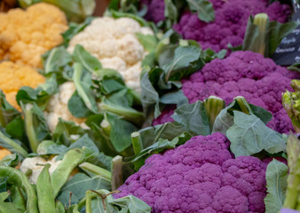 Colorfull cauliflower at Borough Market, London