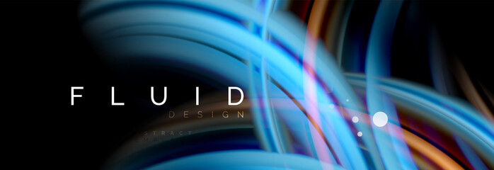 Flowing glowing color motion concept, trendy abstract layout template for business or technology presentation or web brochure cover, wallpaper
