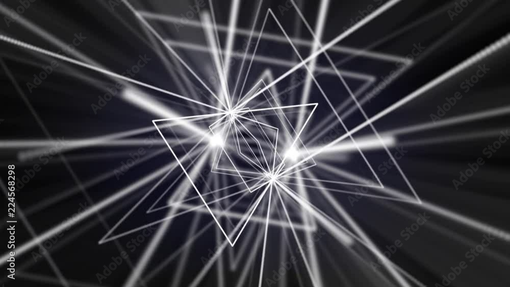 Poster Modern Grayscale Futuristic Triangle Spin Line Moving Motion Background