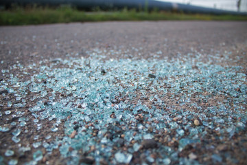 broken glass on the road