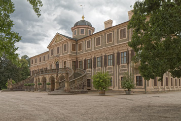 Fototapeta premium Rastatt, Germany – beautiful palace with stairs in the park.