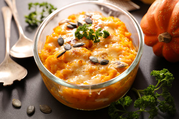 pumpkin gratin with cheese
