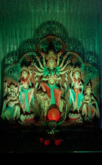 Durga idol at Puja Pandal, Durga Puja festival