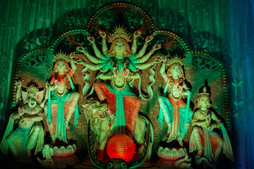 Durga idol at Puja Pandal, Durga Puja festival