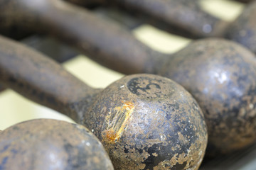 dumbbells close up