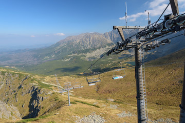 The Sky Lift To Kasprowy Wierch Peak in the High Tatra, Poland.