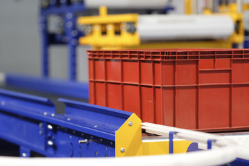 Warehouse conveyor close up