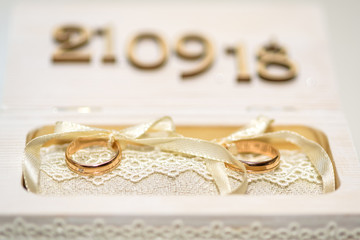 wedding rings in a box