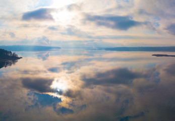 Izevsk reservoir at autunumn