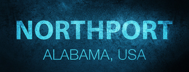 Northport. Alabama. USA special blue banner background