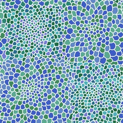 Blue and green random scallop texture tiles.