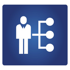 business people diagram, organization chart icon in blue background