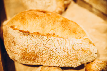 bread at bakery store shelf