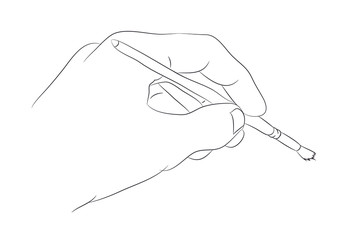 human hand drawing lines, vector