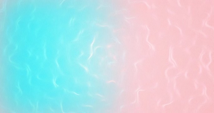 Pure cute light blue and pale pink water surface. A looped repeating background of 4K. Texture of ocean waves on circle. Bright summer modern fun pattern. Pastel gradient banner with space for text
