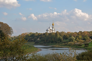 View of the Vologda river and St. Sophia Cathedral