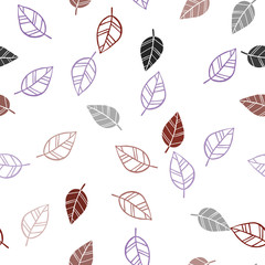 Light Blue, Red vector seamless elegant pattern with leaves.
