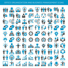 Obraz premium set of icons for business people meeting, conference, finance and management