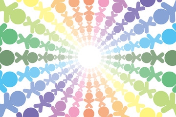 #Background #wallpaper #Vector #Illustration #design #free #free_size #charge_free #colorful #color rainbow,show business,entertainment,party,image  背景素材,イメージ,人の輪,チームワーク,仲間,コミュニティ,グループ,コミュニケーション,仲良し,