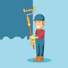 builder character with home repair icons