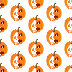 Halloween pumpkin seamless pattern