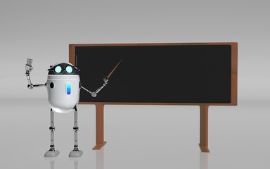 Robot teacher 3d render.