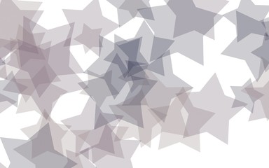 Multi Colored translucent stars on a white background. Red tones. 3D illustration
