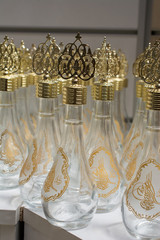 Set of Empty colorful bottles in Ottoman style