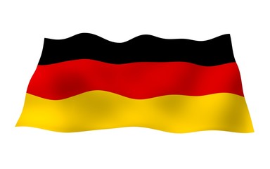 Flag of Germany. Wide format 3D illustration. State symbol of the Federal Republic of Germany. 3D rendering