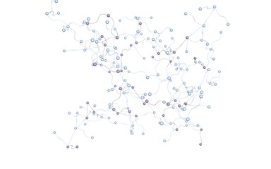 Neural network. Social network. Futuristic dna, deoxyribonucleic acid. Abstract molecule, cell illustration, mycelium. Light background. 3D illustration