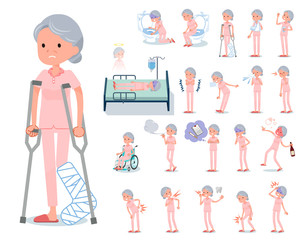 Fototapeta premium flat type patient senior woman_sickness