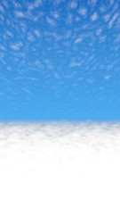 Blue sky background with white clouds. Cumulus white clouds in the clear blue sky in the morning. 3D illustration
