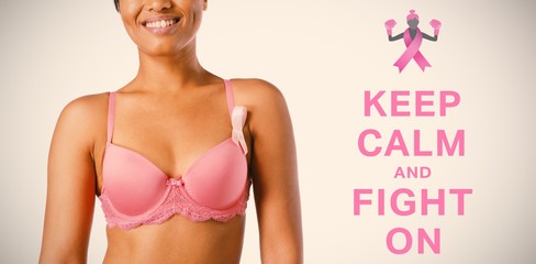 Composite image of breast cancer awareness message
