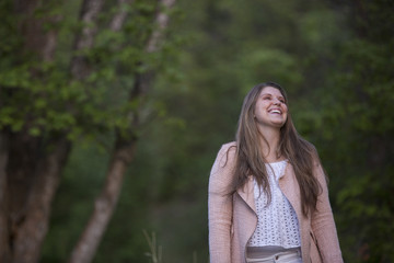 Young fashionable woman outdoors 
