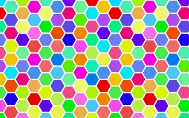 Honeycomb many color, multicolored. Isometric geometry. 3D illustration