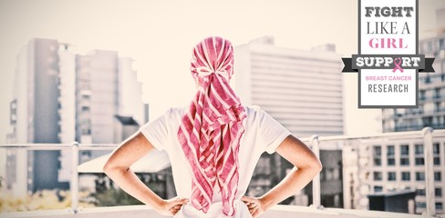 Composite image of breast cancer awareness message