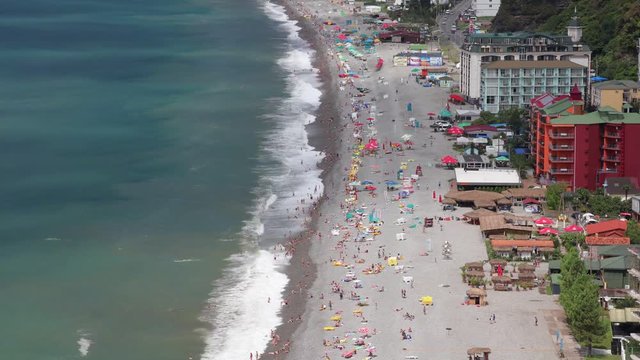 People on the Beach, 4K timelapse