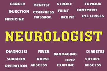 neurologist words and tags cloud
