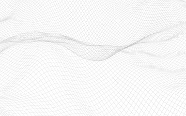 Abstract landscape on a white background. Cyberspace grid. Hi-tech network. 3D illustration