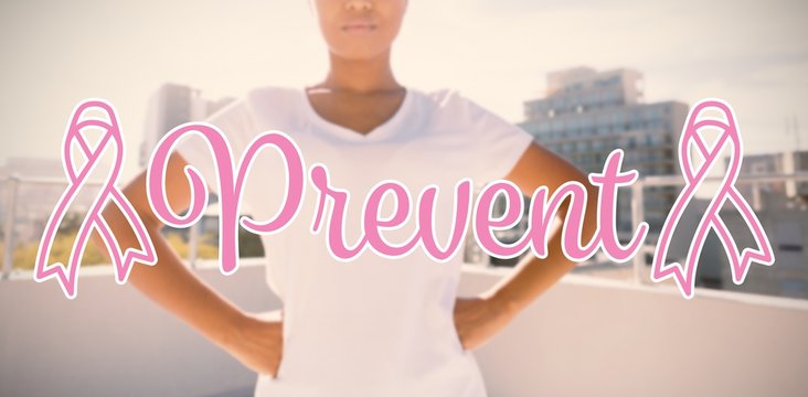 Composite image of prevent text with breast cancer awareness
